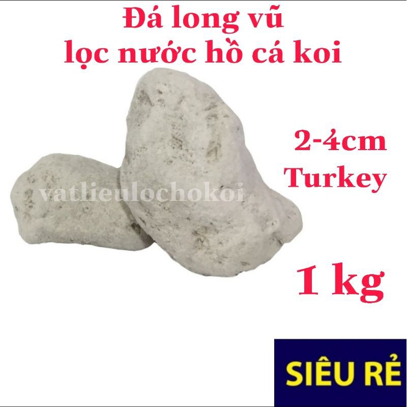 nham thạch trắng- đá lông vũ TURKEY 2-4cm 1kg vật liệu lọc hồ cá