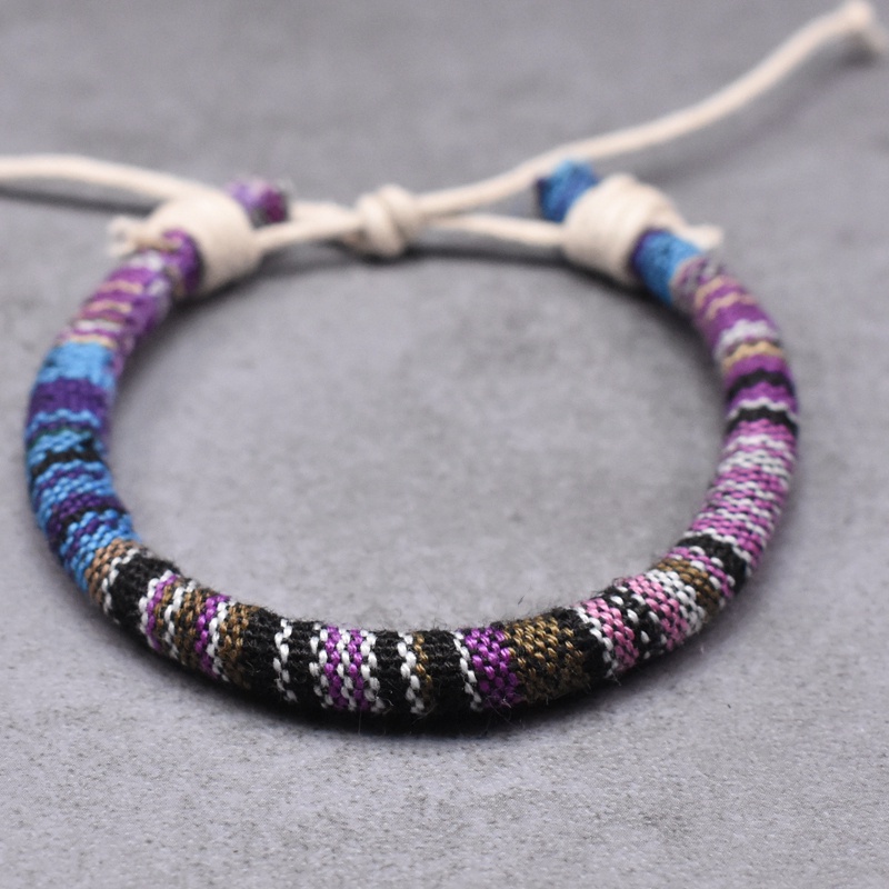 Boho Chủ Đề Vòng Tay Retro Handmade Họa Tiết Dân Tộc Nhiều Màu Sắc Dây Dệt Bện Bohimia Tình Bạn Vòng Tay Nam Nữ