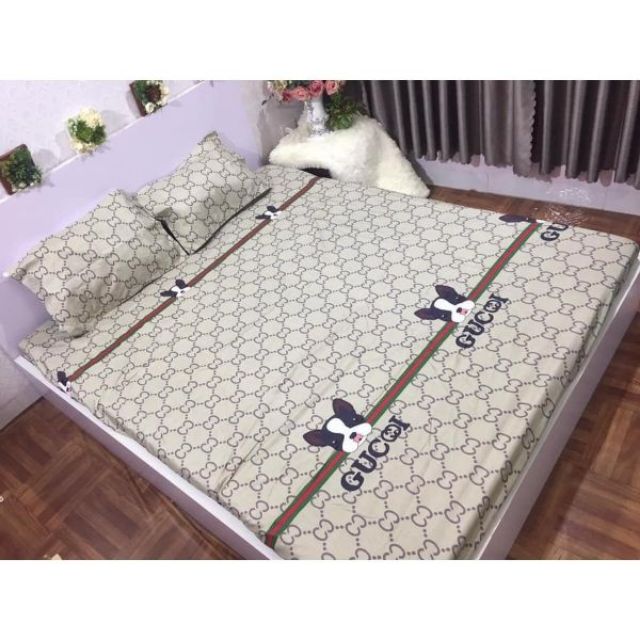 Bộ ga gối 3 món 1 ga bo chun và 2 vỏ gối đầu đẹp me ly khách hàng được chọn mẫu khi đến shop Hà Nội