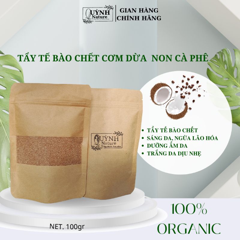 tẩy tế bào chết cà phê dừa non nguyên chất