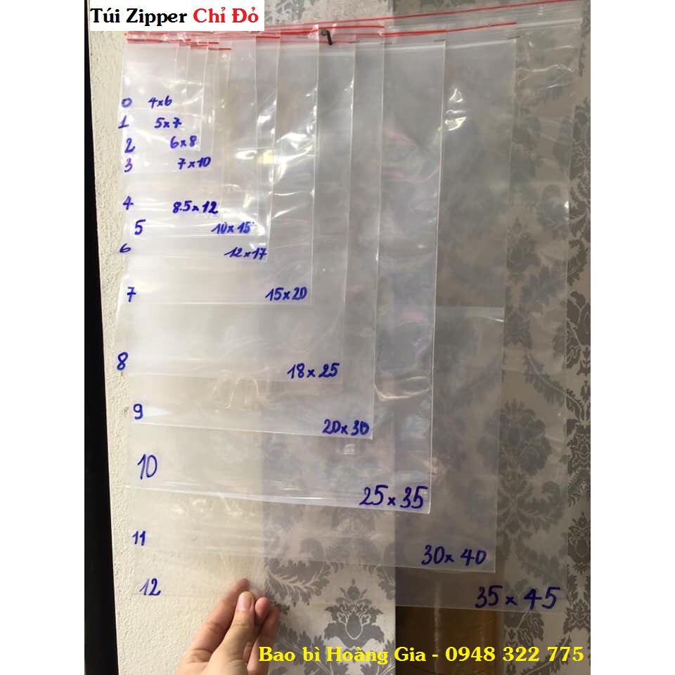 1kg Túi Zipper chỉ đỏ