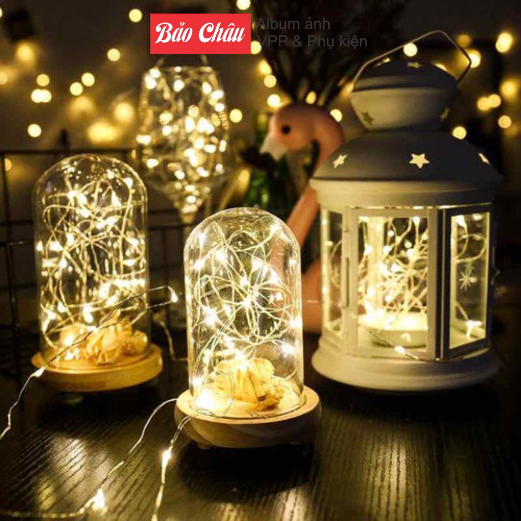 Dây đèn led trang trí fairylight đom đóm có sẵn pin dài 1m-2m-3m