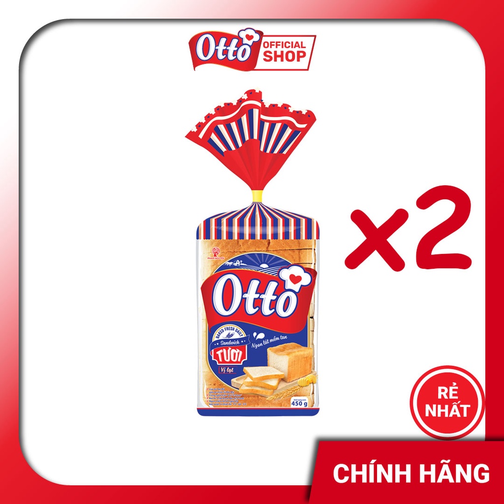 CHÍNH HÃNG COMBO 2 TÚI Bánh Sandwich tươi lạt - Sandwich Otto (450g/220g/128g)