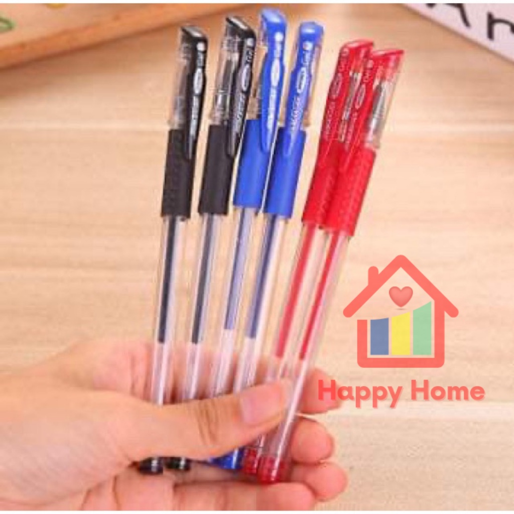 Bút bi nước văn phòng mực đen đều nét đẹp Happy Home
