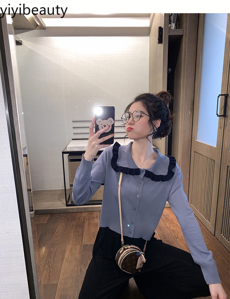 yiyibeauty 2020 women high waist slimming short style single-breasted long sleeve knitted cardigan top | BigBuy360 - bigbuy360.vn