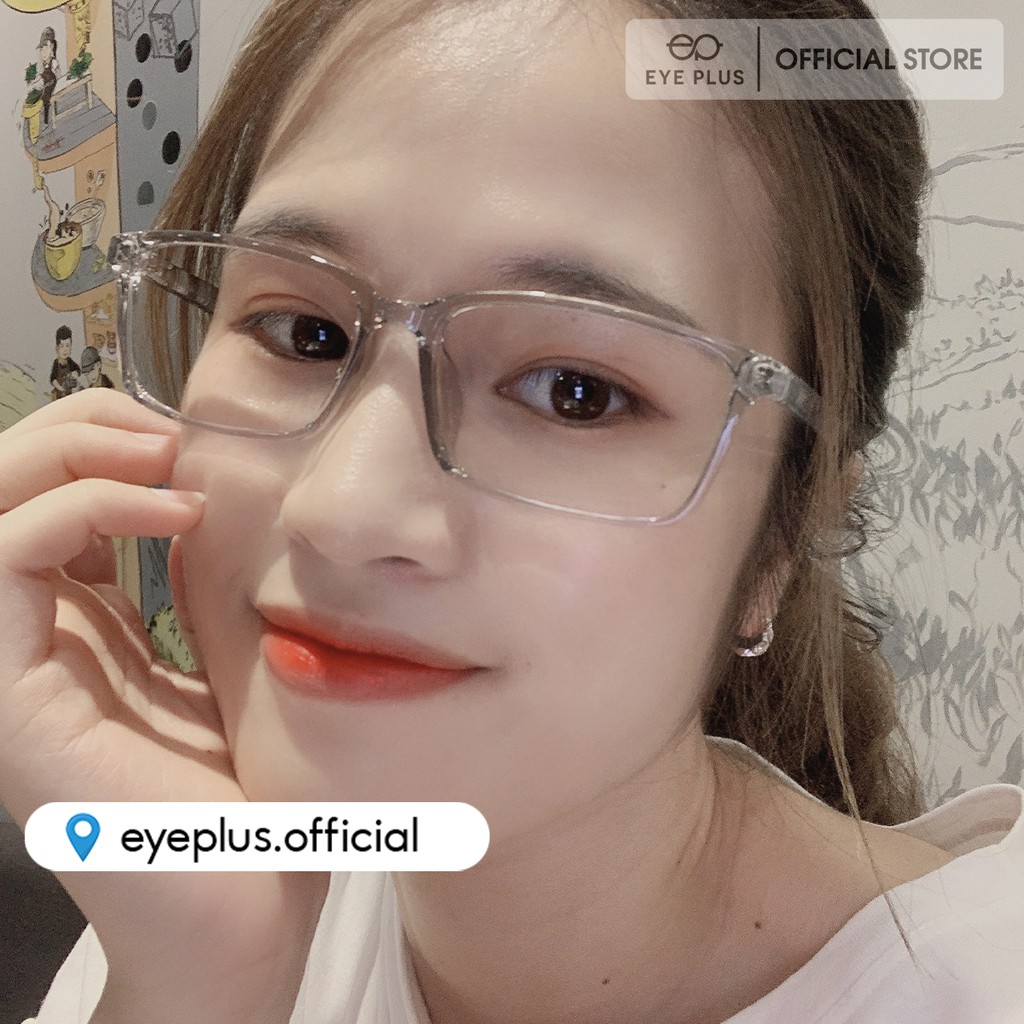 Gọng kính cận nam nữ thời trang EYE PLUS nhựa dẻo dáng vuông phối sọc N240-091 | BigBuy360 - bigbuy360.vn