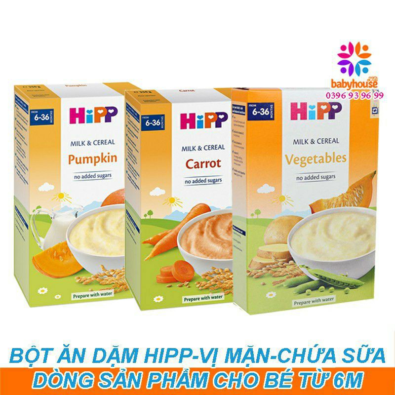 Bột ăn dặm cho bé | Bột ăn dặm Hipp đủ vị | date mới