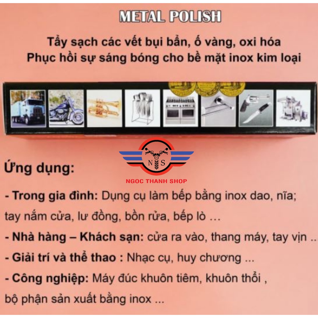 Kem đánh bóng các vật liệu Nhựa Kim loại Lư đồng và xi mạ Autosol Metal Polish - ngocthanhsuzuki