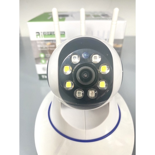 Camera wifi trong nhà xoay 360 độ CARECAM 3 râu R8 2.0MP Full HD 1080P, xoay theo chuyển động, XEM ĐÊM CÓ MÀU
