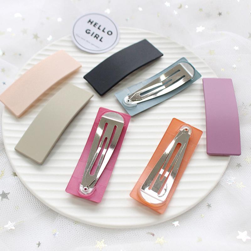 Kẹp tóc hình chữ nhật bề mặt nhám 16 màu sắc lựa chọn