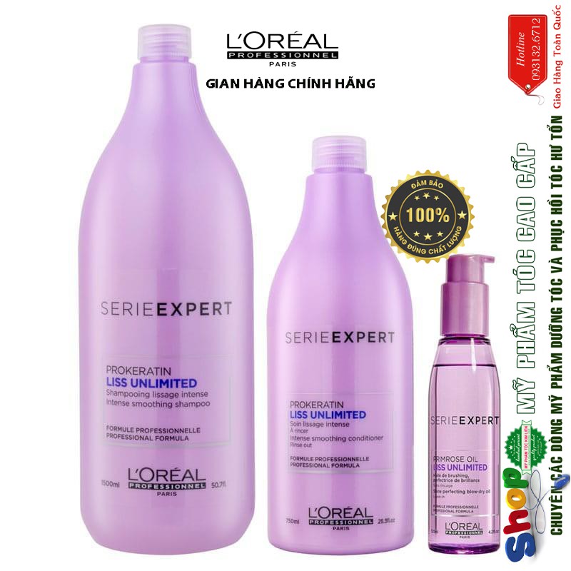 [L'oreal-chính hãng] Dầu xả dành cho tóc duỗi Liss Unlimited L'oreal 1000ml