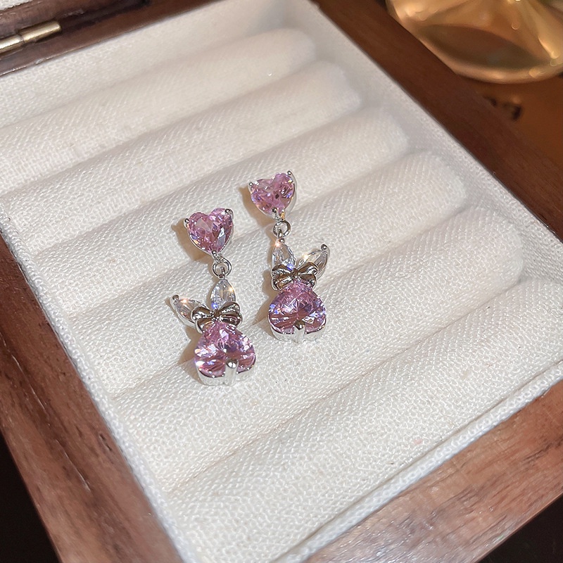 Đôi Khuyên Tai Đính Đá Zircon Hình Thỏ Thời Trang Cho Nữ