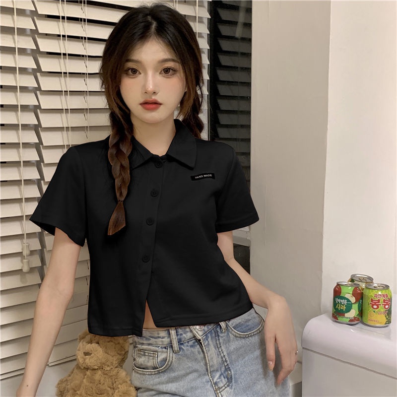 Áo polo Ngắn Tay Dáng Ôm Cài Nút Thời Trang Mùa Hè Dành Cho Nữ