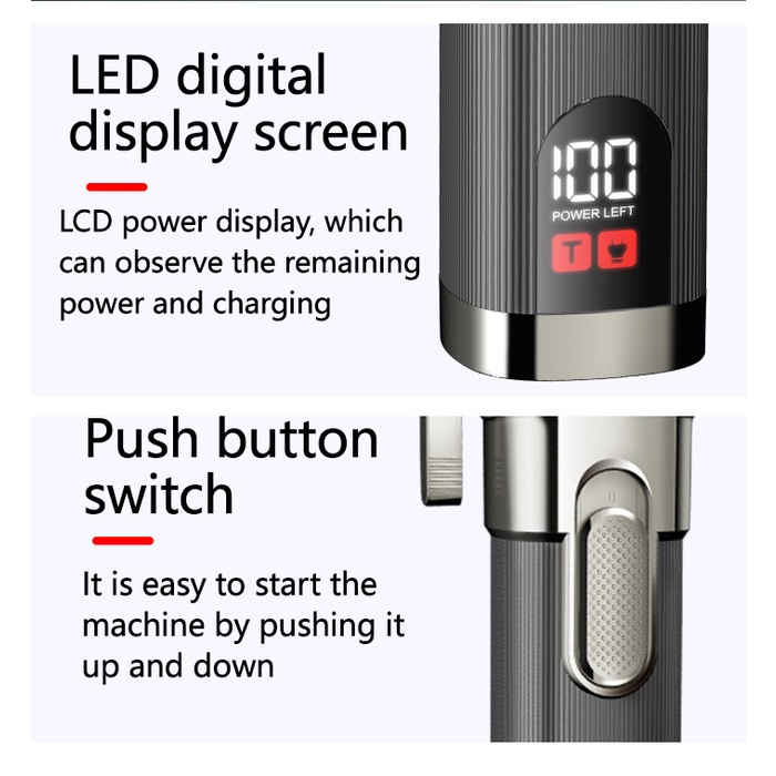 Tông Đơ Cắt Tóc Chuyên Nghiệp Kemei KM-1896 Không Lõi Có Màn Hình LED Sạc Lại Được Cho Nam