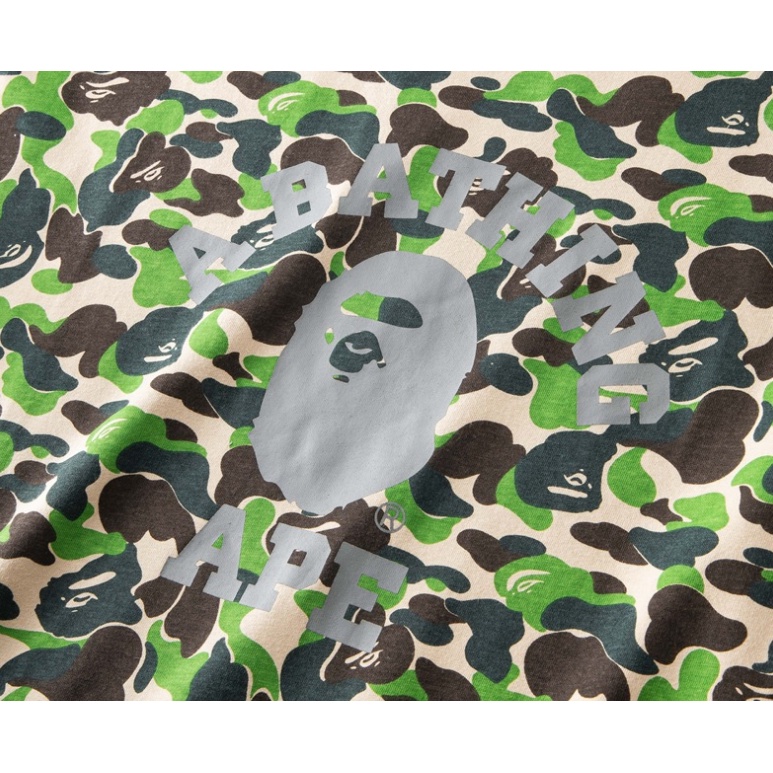 BAPE Mới Áo Thun Ngắn Tay Cổ Tròn Họa Tiết Rằn Ri Cho Nam Và Nữ