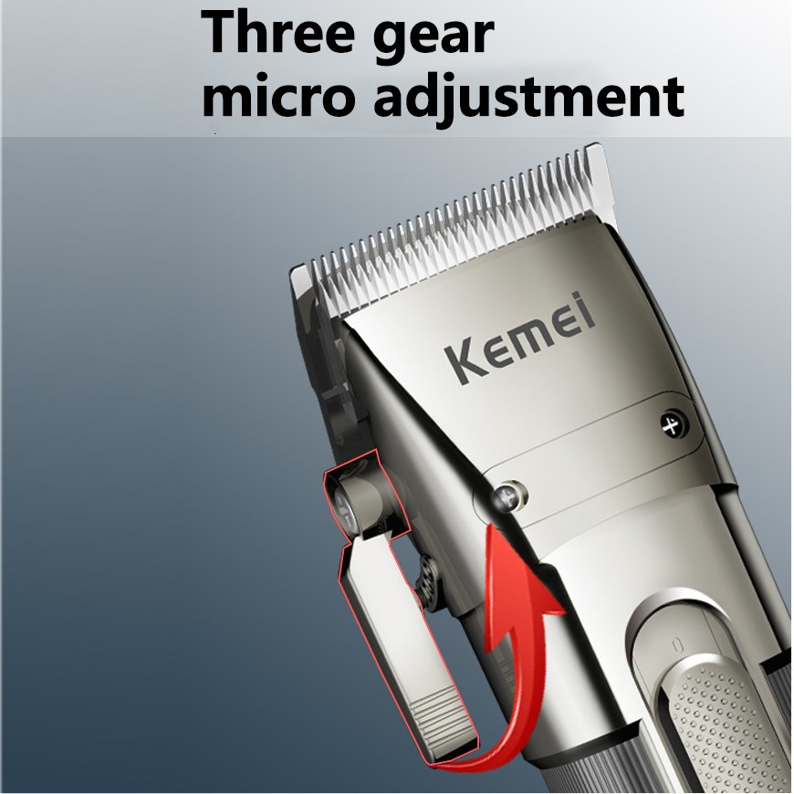 Tông Đơ Cắt Tóc Chuyên Nghiệp Kemei KM-1896 Không Lõi Có Màn Hình LED Sạc Lại Được Cho Nam