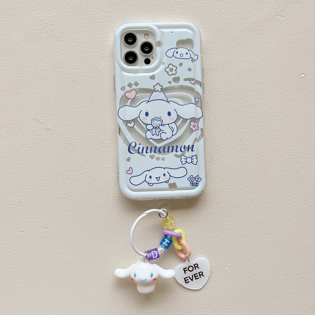 Ốp Điện Thoại Mặt Dây Chuyền Hình Cún Chống Sốc Cho iPhone 14 / 13 / 12 / 11 / X / 8 / 7P / 6P / 6
