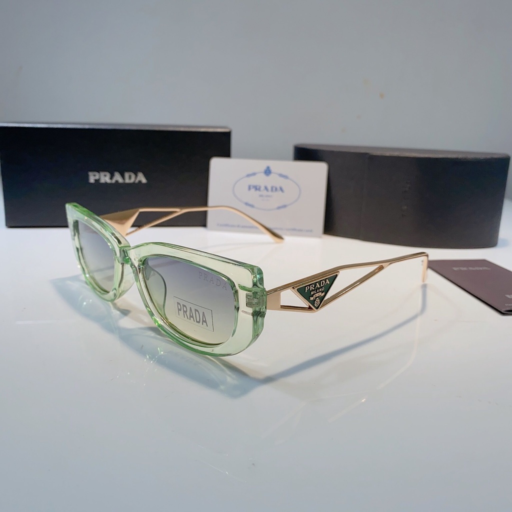 PRADA Kính Mát Thời Trang Khung Nhỏ Bằng Kim Loại Phong Cách Âu Mỹ Mới 2023 Chống Tia UV400 Cho Nam Và Nữ