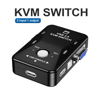 Bộ chia 2 cổng usb 2.0 vga kvm cho bàn phím / chuột / màn hình / vga