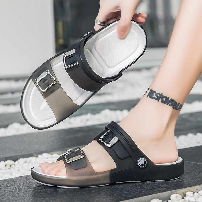 Wzz Giày Sandal Nhựa Nhẹ Thoáng Khí Thời Trang Mùa Hè Retro Murah Chống Thấm Nước Trượt Trên Bãi Biển Cho Nam Kasut Sukan Lelaki Có Sẵn Plus Size