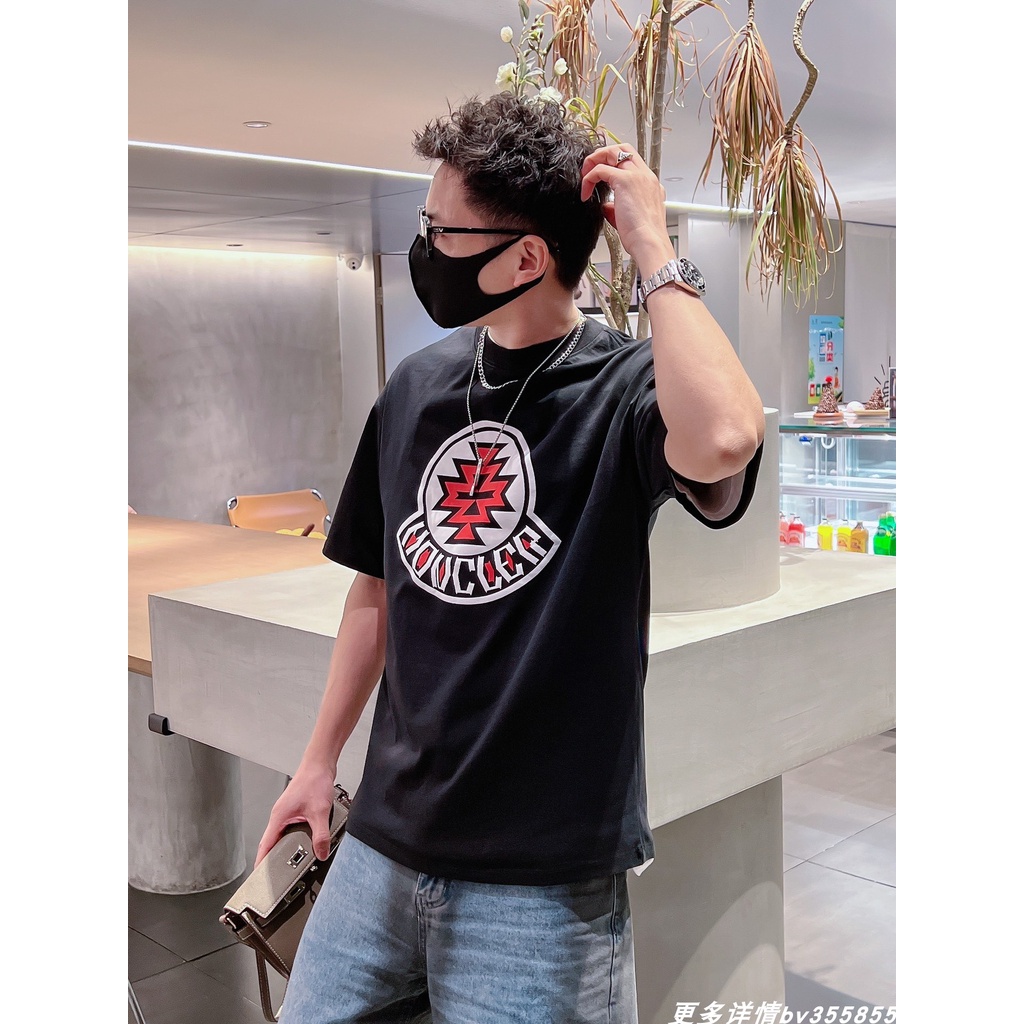 Áo Thun Cotton Tay Ngắn Dáng Rộng In Chữ Moncler Thời Trang Mới