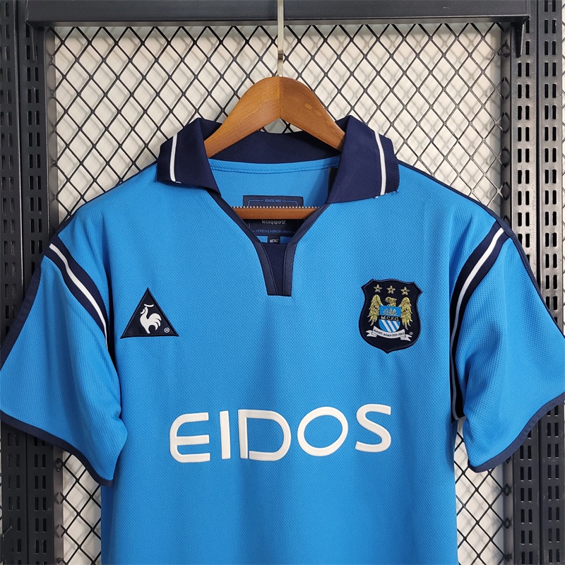Áo Thun Bóng Đá Manchester City 2001-2002 Phong Cách Vintage