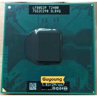 Core duo t2400 cpu 2m cache 1.83ghz 667mhz fsb laptop processor support 945 chipset