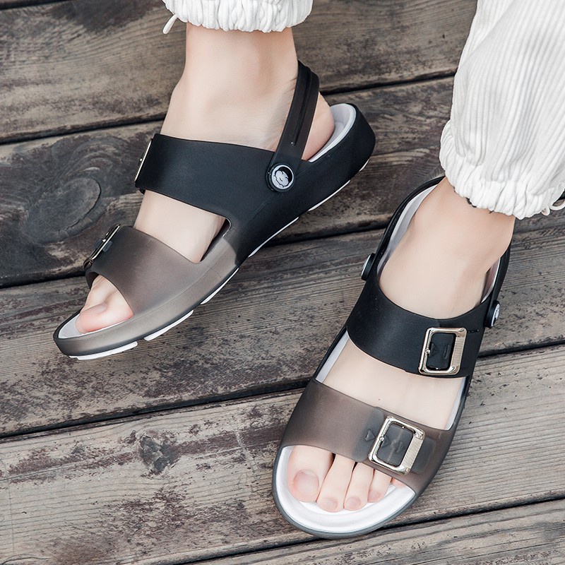 Wzz Giày Sandal Nhựa Nhẹ Thoáng Khí Thời Trang Mùa Hè Retro Murah Chống Thấm Nước Trượt Trên Bãi Biển Cho Nam Kasut Sukan Lelaki Có Sẵn Plus Size