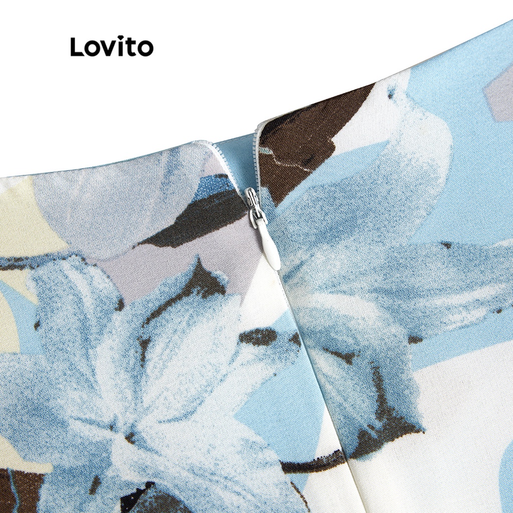 Chân váy chữ A Lovito họa tiết hoa phong cách boho L45ED076 (nhiều màu sắc)