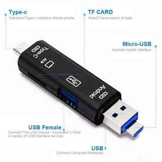 Đầu Đọc Thẻ Nhớ Micro SD TF Micro SD Tốc Độ Cao 1 Cổng USB 3.1 OTG