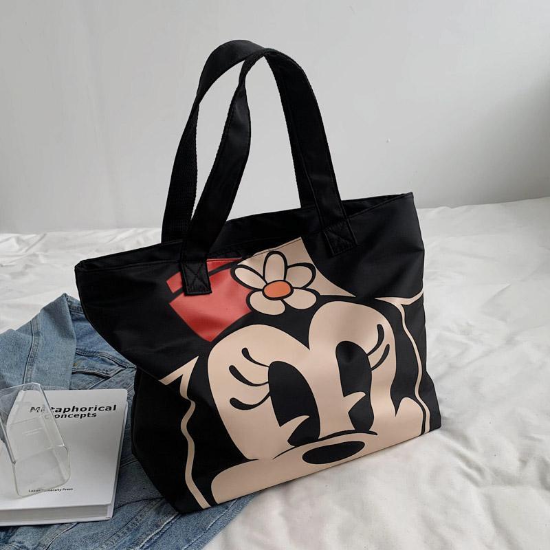 Túi Tote Đeo Vai / Xách Tay Vải Canvas Cỡ Lớn In Hoạt Hình Mickey Vịt Donald Dễ Thương Cho Nữ