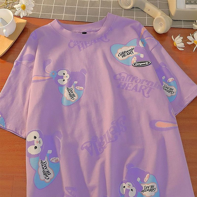 Áo Thun Ngắn Tay Dáng Rộng Thời Trang Mùa Hè Dành Cho Bé Gái