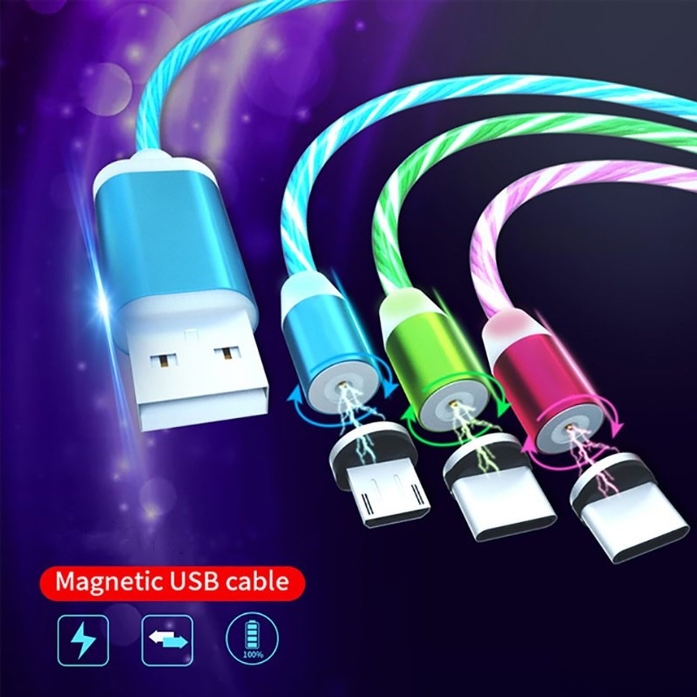 Dây Cáp Sạc Từ Tính Dài 1M 2M Cho Micro USB Type C IOS