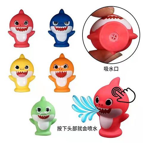 Set 5 Con Rối Ngón Tay Hình Cá Mập Mềm Mại Dành Cho Bé Chơi Khi Tắm