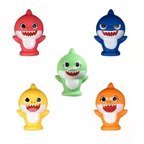 Set 5 Con Rối Ngón Tay Hình Cá Mập Mềm Mại Dành Cho Bé Chơi Khi Tắm