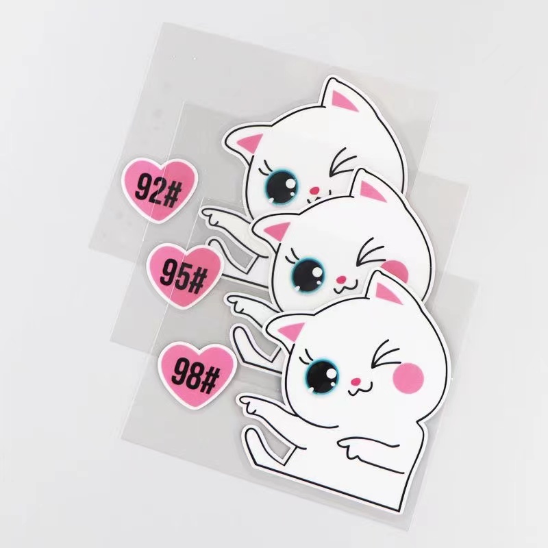 Miếng Dán Trang Trí Bình Xăng Xe Hơi HL 92 95 98 Chống Thấm Nước Họa Tiết Mèo Con Dễ Thương # Miếng Dán Trang Trí Nắp Bình Xăng Xe Hơi Độc Đáo