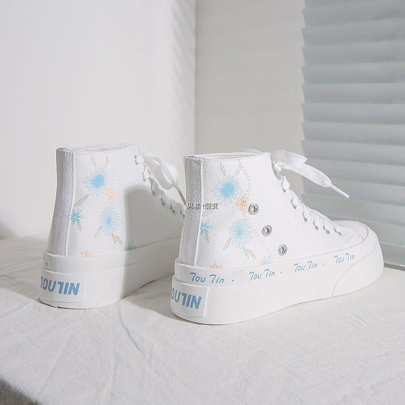 Giày Vải canvas Cổ Cao Thời Trang Nhật Bản 2023 Xuan Cho Nữ