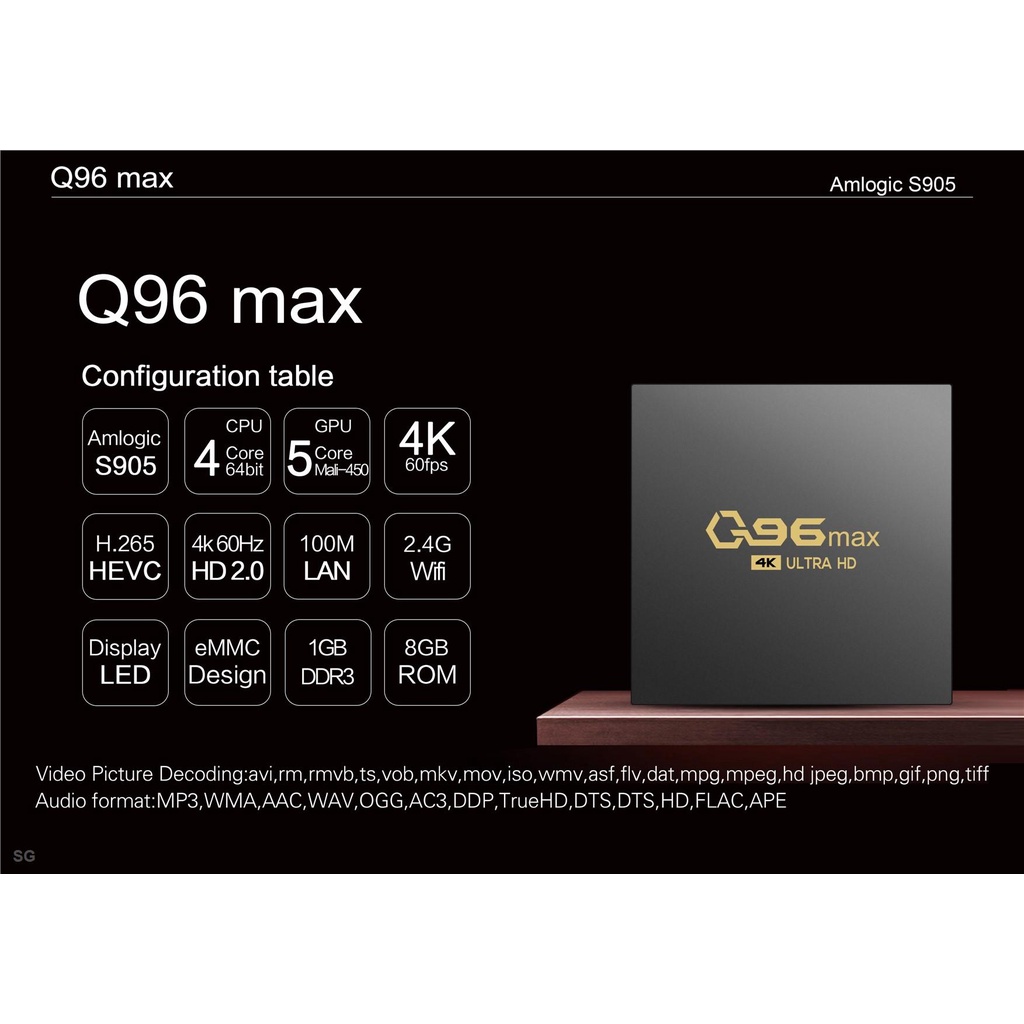 Đầu TV Box Q96 MAX 2023 2.4G WIFI 8GB + 128GB 4K H.265 ChấT LượNg Cao S905L2 KèM Phụ KiệN