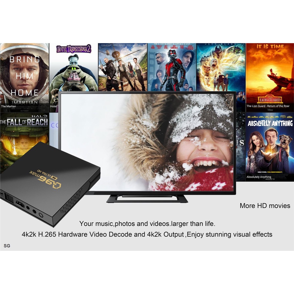 Đầu TV Box Q96 MAX 2023 2.4G WIFI 8GB + 128GB 4K H.265 ChấT LượNg Cao S905L2 KèM Phụ KiệN
