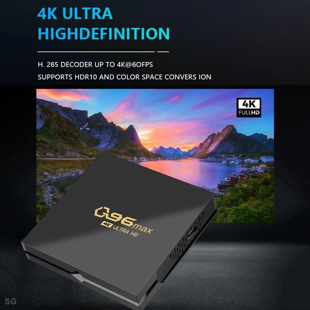 Đầu TV Box Q96 MAX 2023 2.4G WIFI 8GB + 128GB 4K H.265 ChấT LượNg Cao S905L2 KèM Phụ KiệN