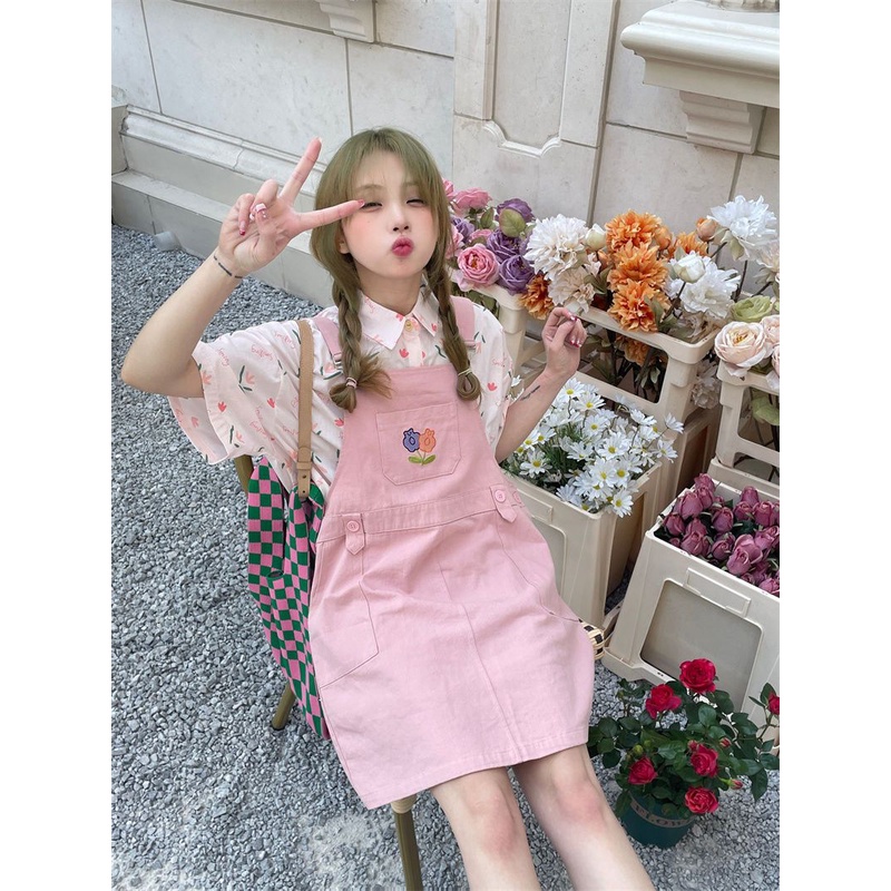 [Hàng Có Sẵn Giao Hàng Nhanh] Đầm Hai Dây Dáng Rộng Thêu Họa Tiết Tươi Mới Mùa Hè 2023 Phong Cách Mới Cho Nữ