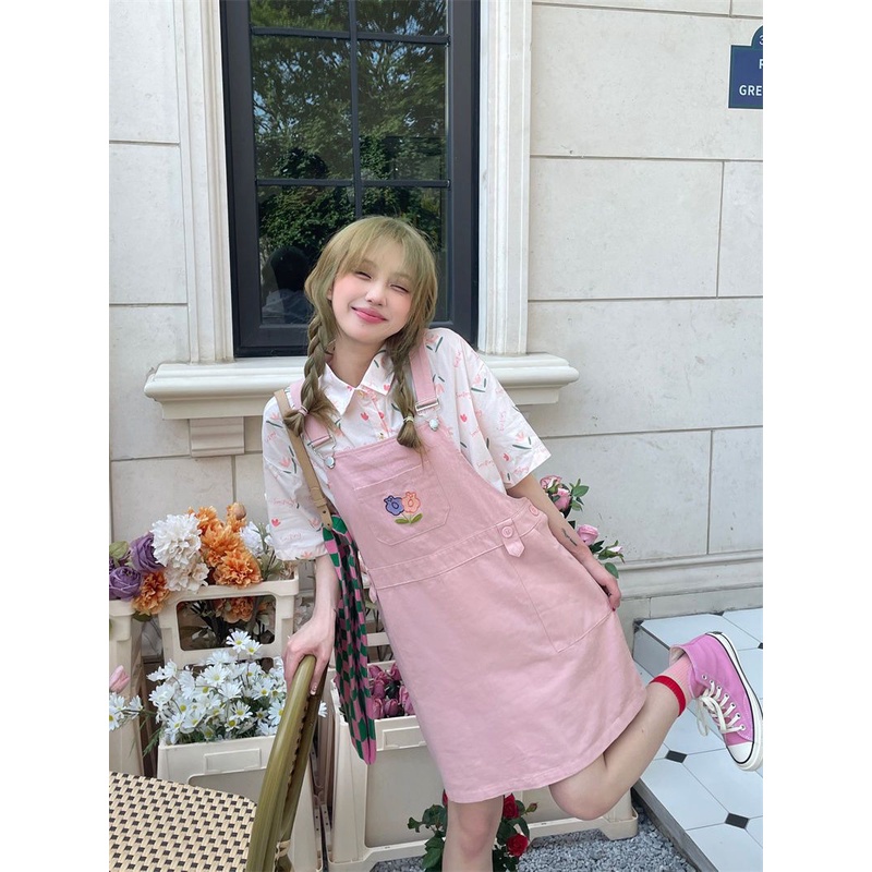 [Hàng Có Sẵn Giao Hàng Nhanh] Đầm Hai Dây Dáng Rộng Thêu Họa Tiết Tươi Mới Mùa Hè 2023 Phong Cách Mới Cho Nữ