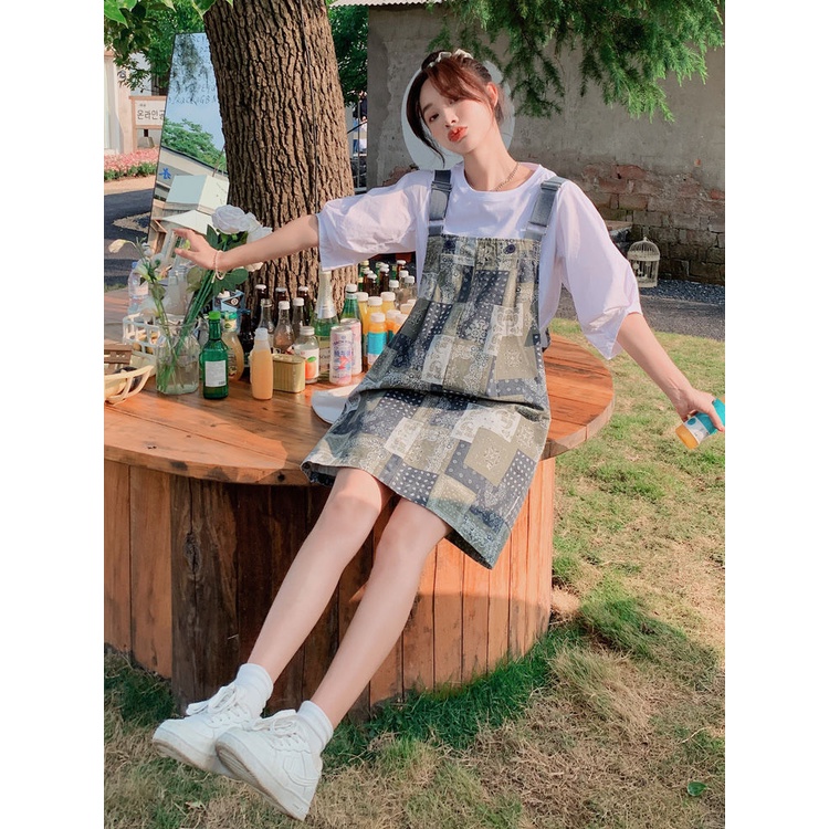 [Hàng Có Sẵn Giao Hàng Nhanh] Đầm Hai Mảnh Dáng Rộng Phong Cách Hàn Quốc Thiết Kế Mới Mùa Hè 2023