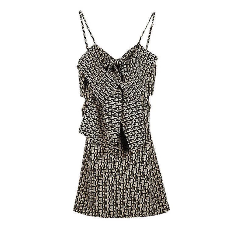 [Hàng Có Sẵn Giao Hàng Nhanh] Đầm Hai Dây Dáng Ôm Phong Cách Pháp Thời Trang Mùa Hè 2023