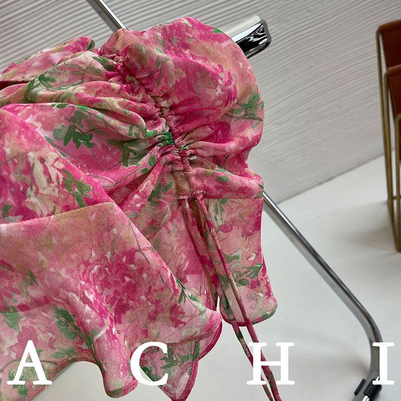 [Hàng Có Sẵn Giao Hàng Nhanh] Đầm Voan Hai Dây Ngắn Ôm Eo Họa Tiết Hoa Tok Burst 2023