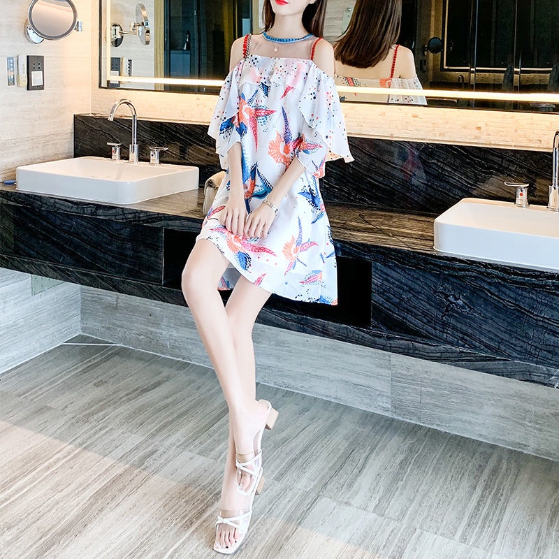 [Hàng Có Sẵn Giao Hàng Nhanh] Đầm Chiffon Xuân Hè Cao Cấp Họa Tiết Hoa Nhỏ Phong Cách Mới Cho Nữ