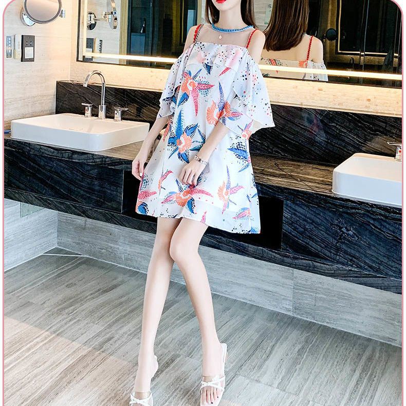 [Hàng Có Sẵn Giao Hàng Nhanh] Đầm Chiffon Xuân Hè Cao Cấp Họa Tiết Hoa Nhỏ Phong Cách Mới Cho Nữ