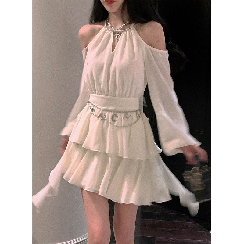 [Hàng Có Sẵn Giao Hàng Nhanh] Đầm Công Chúa Hai Dây Cổ Yếm Phong Cách Mùa Hè Cho Nữ