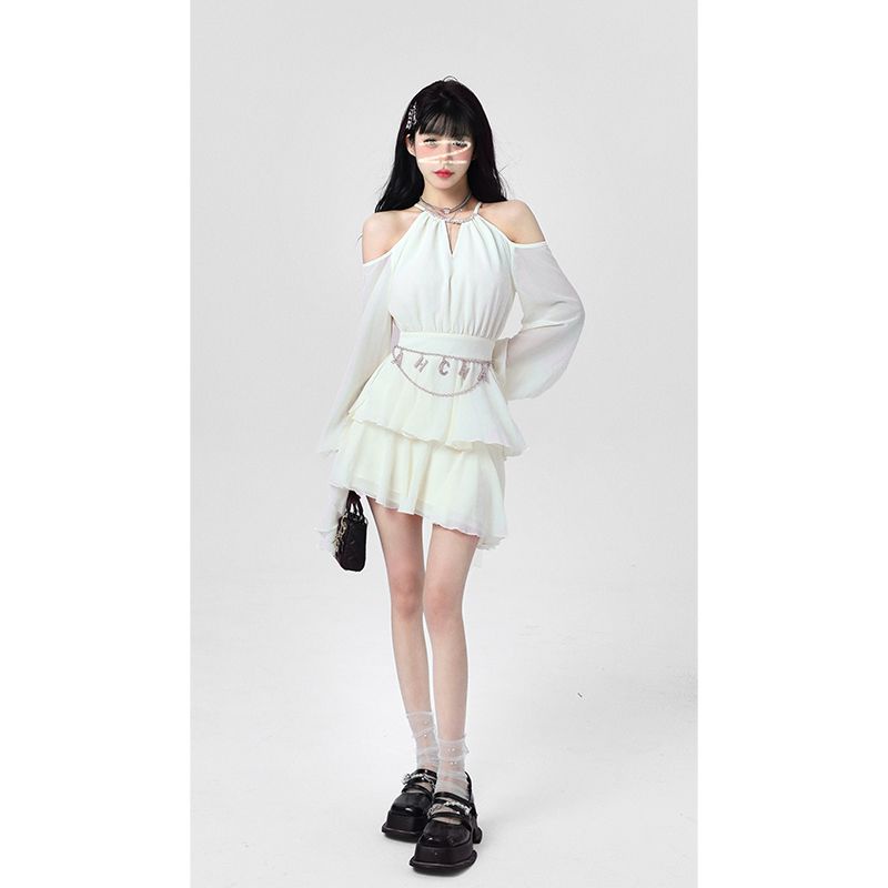 [Hàng Có Sẵn Giao Hàng Nhanh] Đầm Công Chúa Hai Dây Cổ Yếm Phong Cách Mùa Hè Cho Nữ