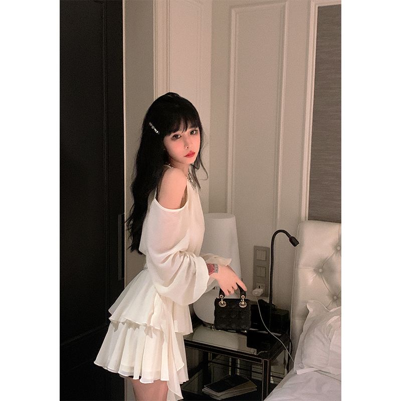 [Hàng Có Sẵn Giao Hàng Nhanh] Đầm Công Chúa Hai Dây Cổ Yếm Phong Cách Mùa Hè Cho Nữ